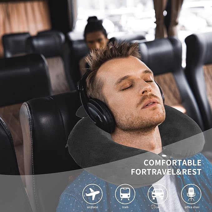 Travel Neck Pillow Cover, Neck Pillow Case, Pure, Soft and Smooh, Airplane Pillow Replacementt Cover Washable (Only Pillow Covers, no Filler)