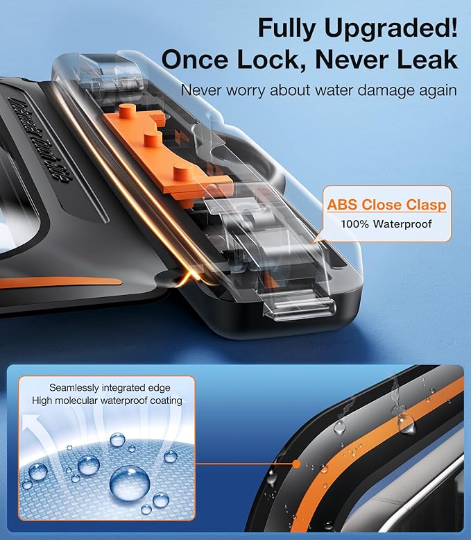 TORRAS 2 Pack IPX8 Waterproof Phone Pouch Floating, Underwater Screen Touchable, Waterproof Phone Case with Lanyard for iPhone 16 Pro Max 15 14 S25, Cell Phone Dry Bag Cruise Essentials 7.0", Black