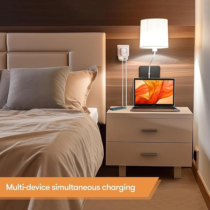 Mapambo 220V to 110V Voltage Converter US to Europe with 2 USB Port 2 USB C Fast Charging,Converter for European Travel Power Converter Adapter Combo for Germany France Italy Spain (Grey)