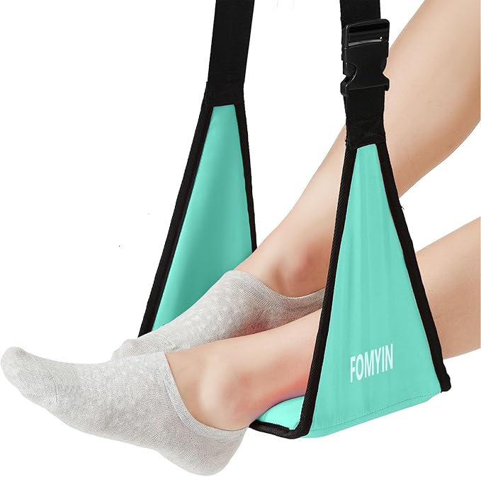 Airplane Footrest with No Feet Clashing Support Design, Portable Travel Foot Hammock, Memory Foam Plane Foot Rest to Relieve Feet Soreness - Long Flights Essentials