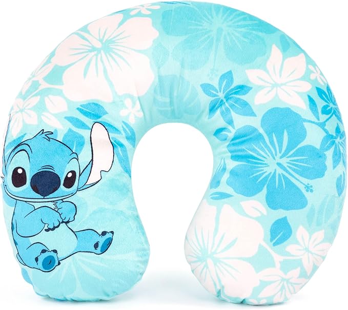 Jay Franco Disney Lilo & Stitch Kids Travel Set - 3 Piece Set Includes 40 x 50 Throw Blanket, Eye Mask, and Neck Pillow - Super Soft & Cozy Travel Accessories
