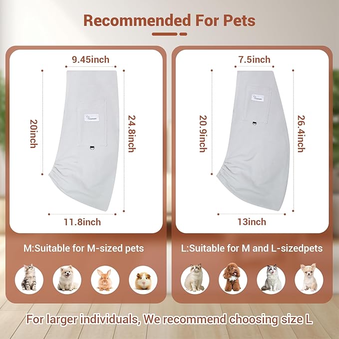 Dog Carrier Sling,Indoor Comfort Adjustable Cat Sling Carrier,with Front Pocket and Seat Belt Dog Carriers for Small Dogs Machine Washable,Suitable for Family Outdoor Use (Large, Grey)