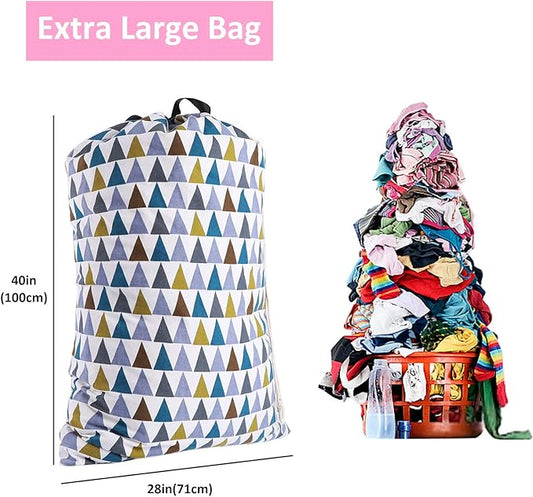 SWISSELITE Laundry Bag with Handle and Drawstring, Large Heavy Duty Laundry Bag, 28 x 40 Inches Travel Dirty Clothes Bag for Laundromat and Household