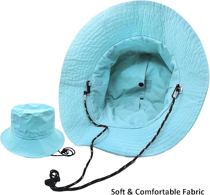 woogwin Waterproof Bucket Rain Hat with Chin Strap Quick Dry Packable Boonie Sun Hat Safari Hat UV Protection