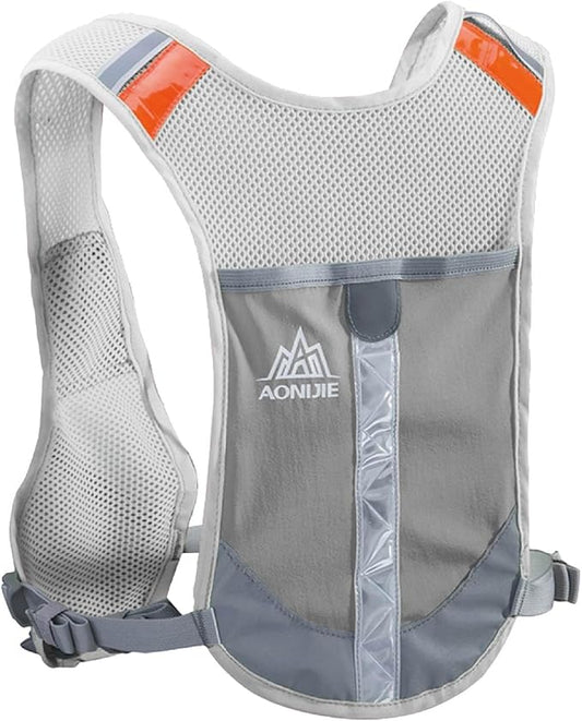 YAPJEB Ultralight Running Vest Women Men Reflective Breathable Hydration Backpack with Water Bottles for Hiking Camping Marathon Cycling Race
