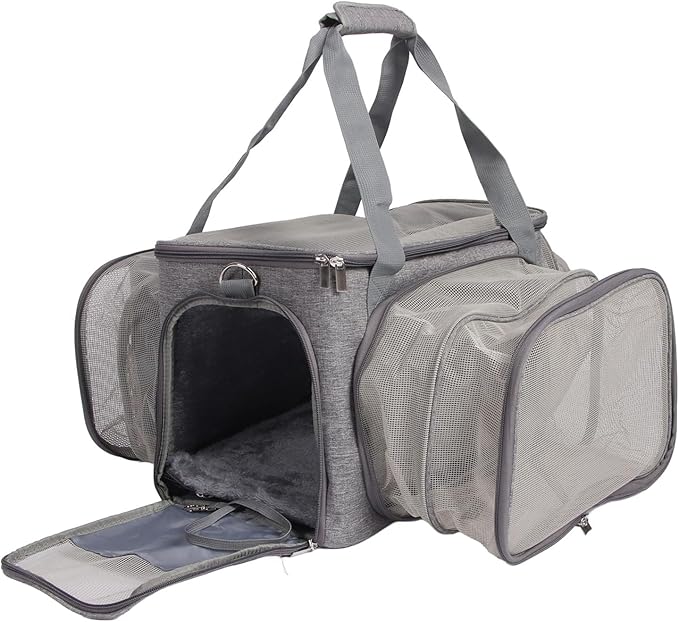 Foldable Carrier, Large Space Travel Carrier for Dogs Cats, Breathable Stretchable with Straps and Leakproof Pads, Portable Carrier for Vet Visits Outdoor Adventures