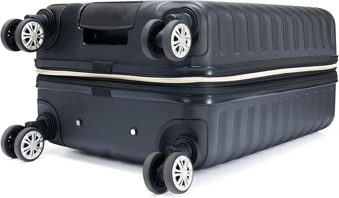 Kenneth Cole REACTION Madison Square Lightweight Hardside Chevron Expandable Spinner Luggage, Black, 20-Inch Carry On