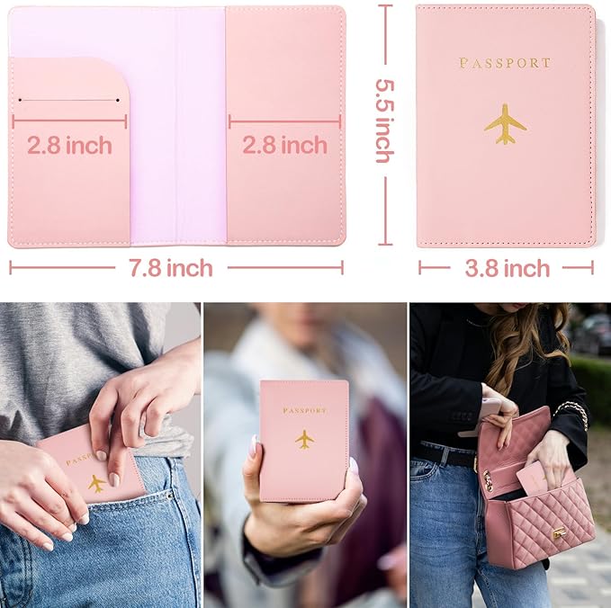 Sizobi Leather Passport Holder Covers Case, Passport Holder for Travel Women, International Travel Must Haves Travel Accessories for Women Men, Cruise Ship Essentials, Passport Book Travel Gifts