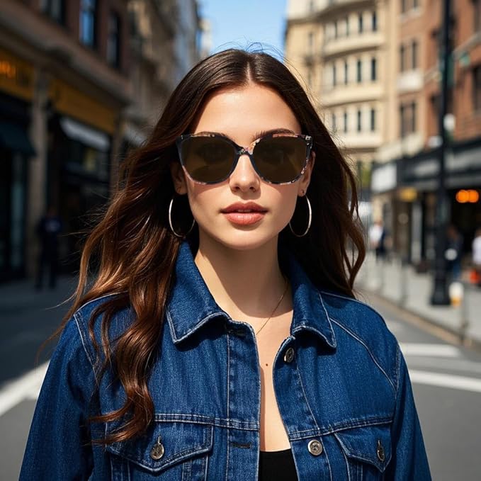 FIMILU Polarized Sunglasses for Women, Trendy Fashion Sun Glasses Square Retro Glasses UV Protection for Daily Outdoor 2pack