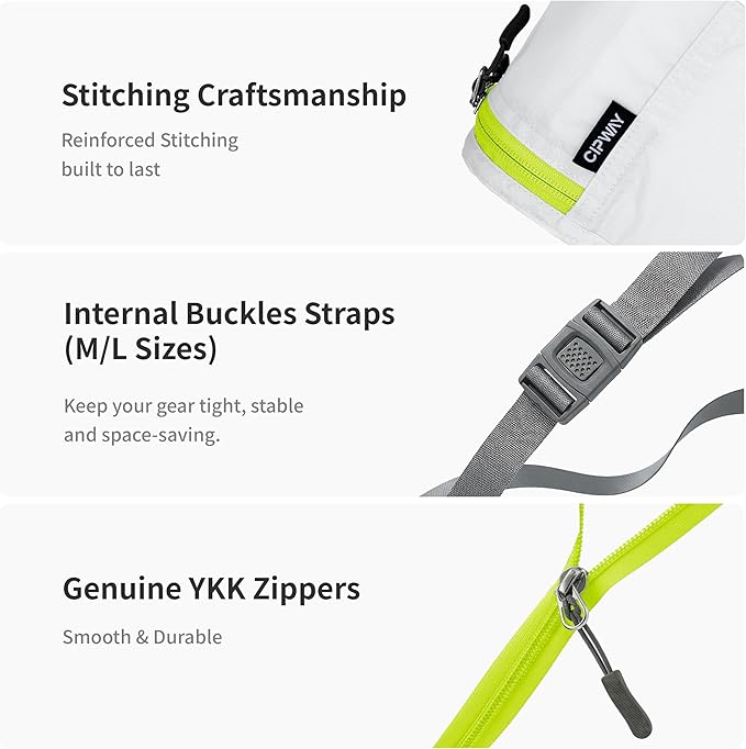 Cipway 5 Set Packing Cubes for Travel Suitcase Organizer for Accessories Luggage Carry On Suitcase Lightweight White