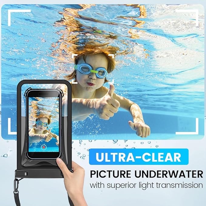 [Up to 8.5" Waterproof Phone Pouch - 2 Pack Waterproof Phone Case for iPhone 16 15 14 Pro Max Galaxy S25 S24 Ultra, IPX8 Dry Bag with Lanyard for Beach Travel Essentials