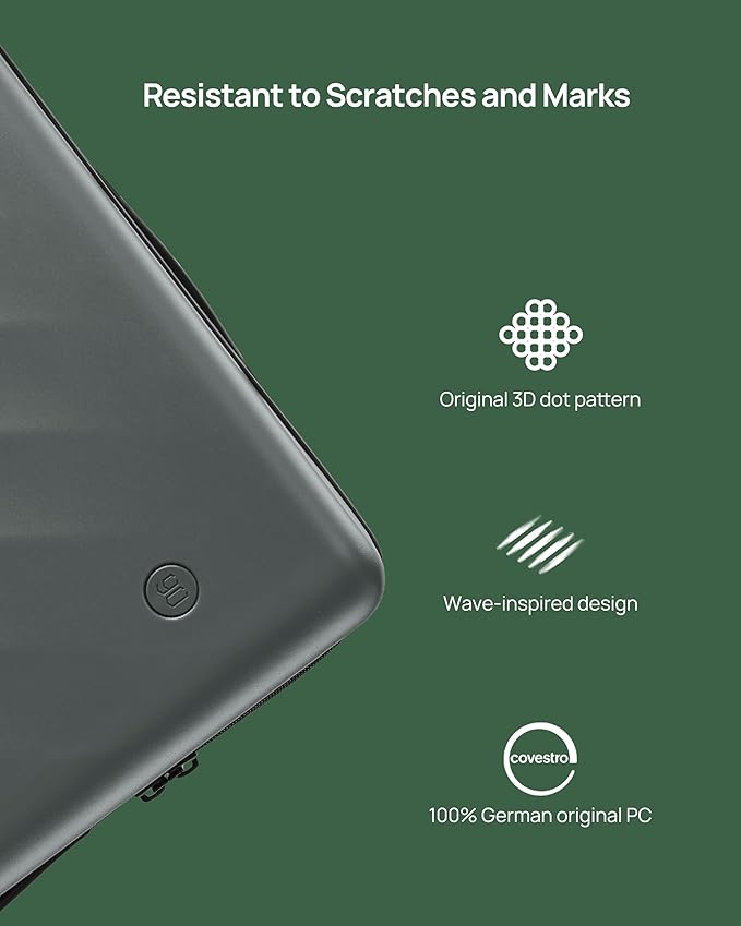 NINETYGO Trunk Luggage 22 Inch, Small Checked Luggage with Double Spinner Wheels, Anti-Burst Zipper, Hard Case PC Suitcase, Lightweight Travel Luggage, TSA Approved (Slate Grey, Hudson)