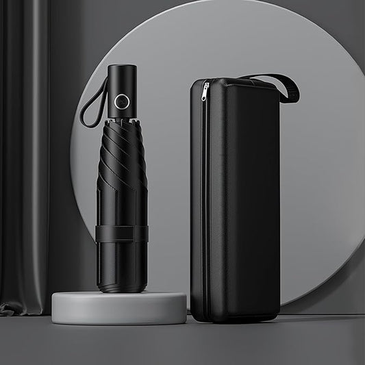 Automatic Mini Travel Windproof Folding Umbrella - UV Protection, Instant Open/Close for Rain/Sun, Small Compact Lightweight Design Fits in Tote Bag/Travel Case/Backpack for Commute, Women & Men