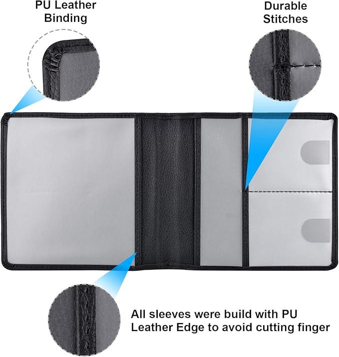 Cacturism Car Registration and Insurance Holder, Vehicle Glove Box Car Organizer Men Women Wallet Accessories Case for Cards, Essential Document, Driver License, Black