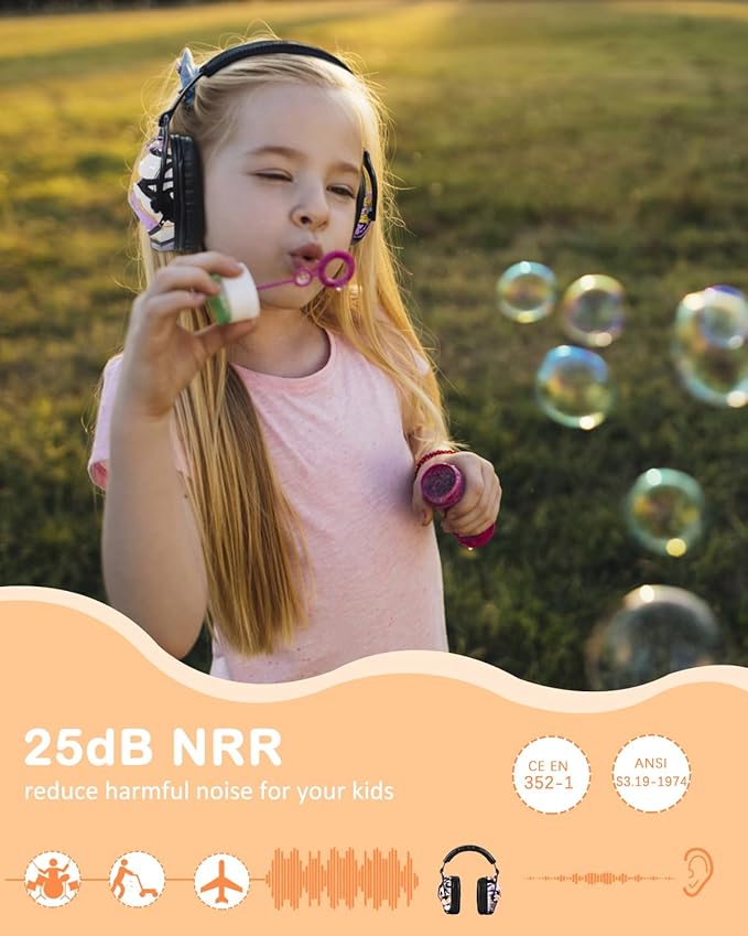 ZOHAN EM030 Kids Ear Protection, Noise Cancelling Headphones Ear Muffs for Autism Sensory, Safety Noise Reduction Hearing Protection for Monster Truck/Concerts/Fireworks/Air Shows