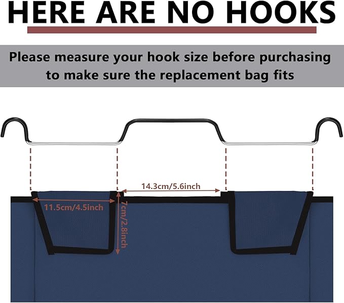 Bonuci 3 Pcs Laundry Sorter Replacement Bags Hamper Cart Removable Replacement Laundry Storage Organizer Bag Hamper Liner, No Hooks 14.76 x 8.66 x 21.65 Inch (Dark Blue)