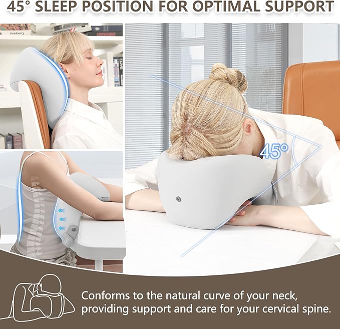 2in1 Ergonomic Memory Foam Travel Neck Pillow, Travel Pillow for All Sleep Positions on Flights, Road Trips, and Long Distance Travel with Drawstring Bag (Adjustable Hook & Loop Tape)