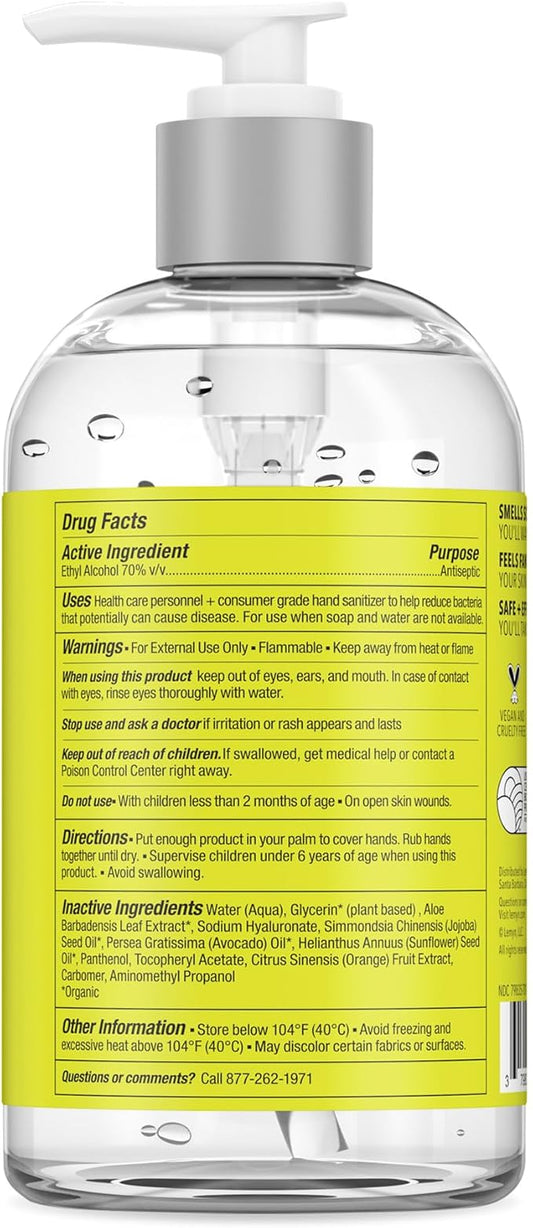 Medical Grade Hand Sanitizer Gel - 97% ORGANIC - 12 FL.OZ. (PACK OF 12)