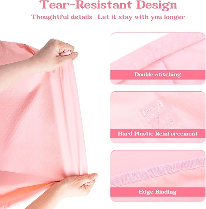 MissBoy Heavy Duty Nylon Laundry Bag,Washable & Splash-Resistant Dirty Clothes Storage Bag with Drawstring & Handles丨Lightweight, Foldable & Space-Saving for College Dorm,Beach&Trips, 80L Pink