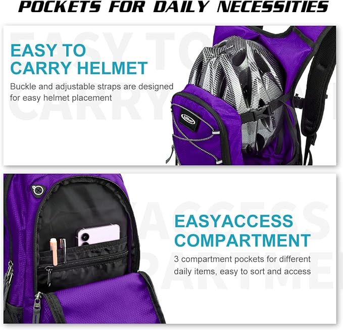 Hydration Backpack with 3L Water Bladder, Insulated Running Hydration Pack Hydropack, Lightweight Water Backpack for Hiking Cycling Camping Biking for Men Women