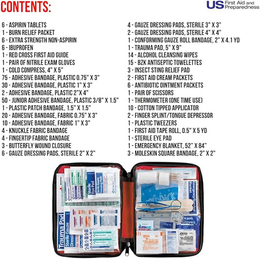 American Red Cross Officially Licensed Product, Deluxe All Purpose First Aid Kit, 299 Piece Emergency Medical Supplies to Treat Minor Injuries