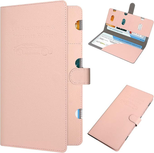 RSAquar Vehicle Glove Box Organizer - Car Document Holder for Cards, Driver License & Essential Documents, JD-Rose Gold