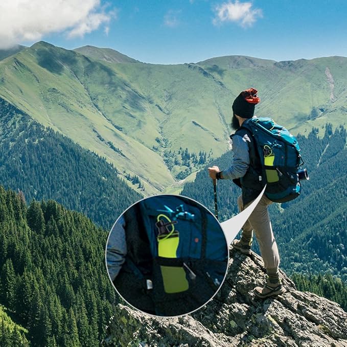 E-Senior Collapsible Water Bottle BPA Free - Foldable Water Bottle for Travel Sports Bottles with Triple Leak Proof Lightweight 17oz (Upgraded Vibrant Green)