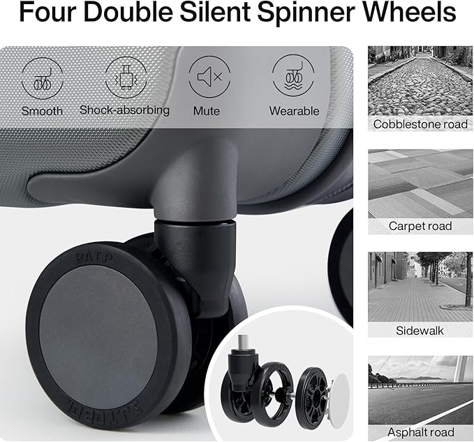 Hanke Luggage Sets 2 Piece with Spinner Wheels, 20/28 Inch Hard Shell Suitcases Set TSA Approved Luggage Travel Rolling Large Luggage(Graphite Grey)