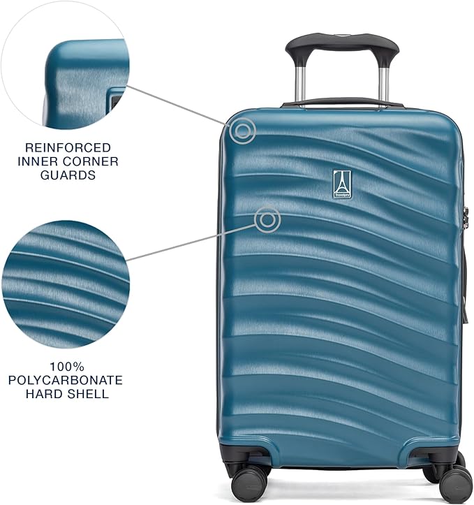 Travelpro Maxlite Air V2 Hardside Expandable Carry on Luggage, 8 Spinner Wheels, Lightweight Hard Shell Suitcase, TSA lock, Teal, Carry On 21-Inch