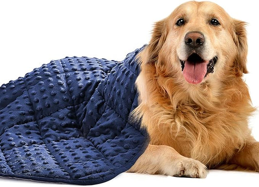 yescool Weighted Blanket for Dogs, 5 lb Thunder Blankets Shirt for Dogs, 36 x 48 inch Medium Puppy Blanket for 45-65lb, Weighted Pet Blankets for Thunderstorms, Fireworks and Construction Noise, Navy
