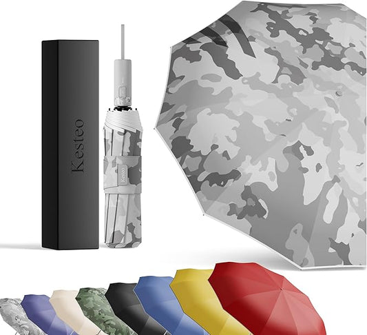 Windproof Travel Umbrella for Rain, Withstand 85MPH Winds, 54 Inch Automatic Reverse Fold Umbrellas Easy Auto Open Close, Portable Compact Umbrella Includes Cover Bag, Perfect for Travel, Car, Commute, Women Men, Backpack