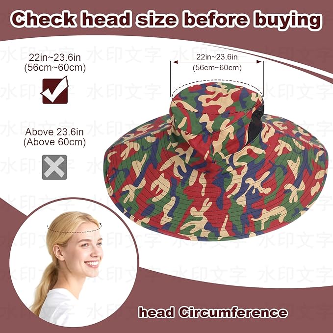 Super Wide Brim Fishing Hat for Men and Women,UPF50+ Waterproof Bucket Hat for Fishing, Hiking, Camping