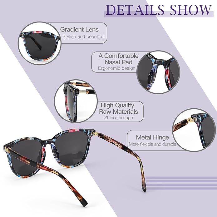 SIPHEW Oversized Square Sunglasses for Women|Lightweight Fashion Sunglasses 100% UV400 Protection|Trendy Mirrored Shade