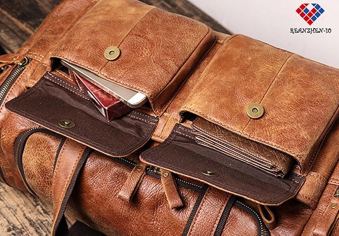 Full CowhideLeather Large duffel bags for men holdall leather travel bag overnight gym sports weekend bag (brown)