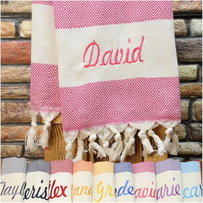 Personalized Beach Towel, Beach Bachelorette, Bridesmaid Gifts, Girls Trip, Wedding Gifts, Home Decor, Bridal Party, Beach Towel (Hot Pink)