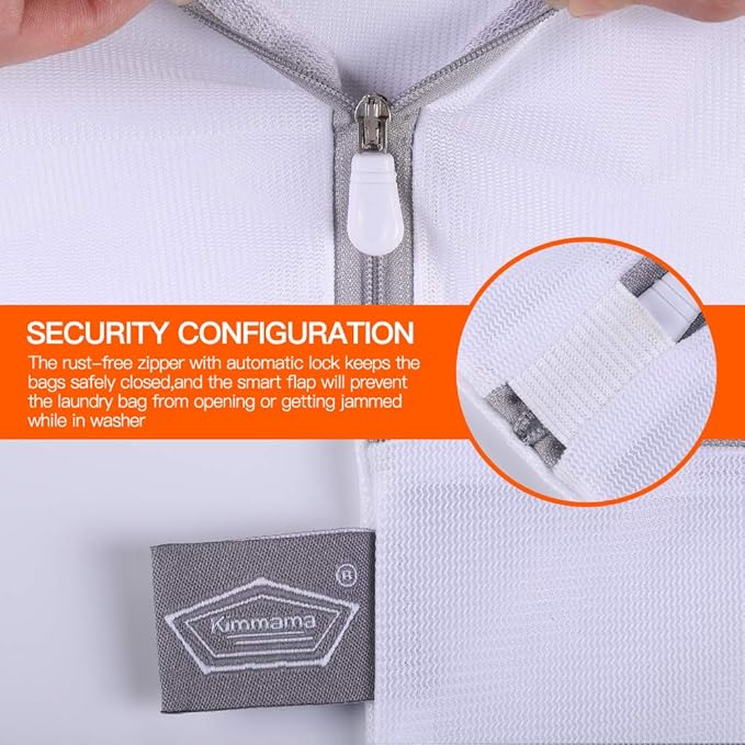 Kimmama Laundry Bag Mesh Wash Bags, Washing Machine Wash Bag, Net Washer Sack with Zipper, Dryer Pouch for Cleaning and Drying Cloths, Garment, Delicates, Intimates, Bra, Pant, Sock, Small Toys