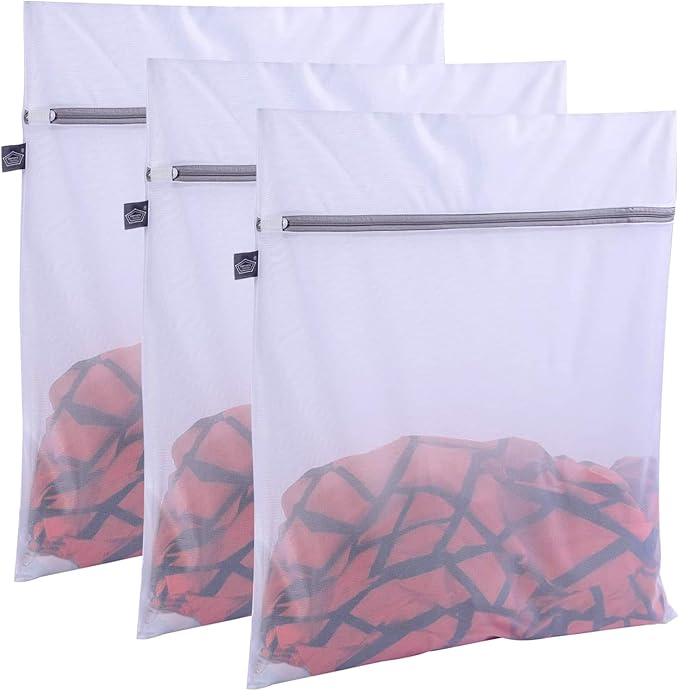 Kimmama Laundry Bag Mesh Wash Bags, Washing Machine Wash Bag, Net Washer Sack with Zipper, Dryer Pouch for Cleaning and Drying Cloths, Garment, Delicates, Intimates, Bra, Pant, Sock, Small Toys