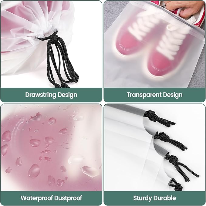 23 Pack Shoe Bags for Travel, 11.8" x 15.7" Waterproof Travel Shoe Bags for Packing,Large Travel Bag for Shoes, Storage Bags Travel Essentials Men for and Women