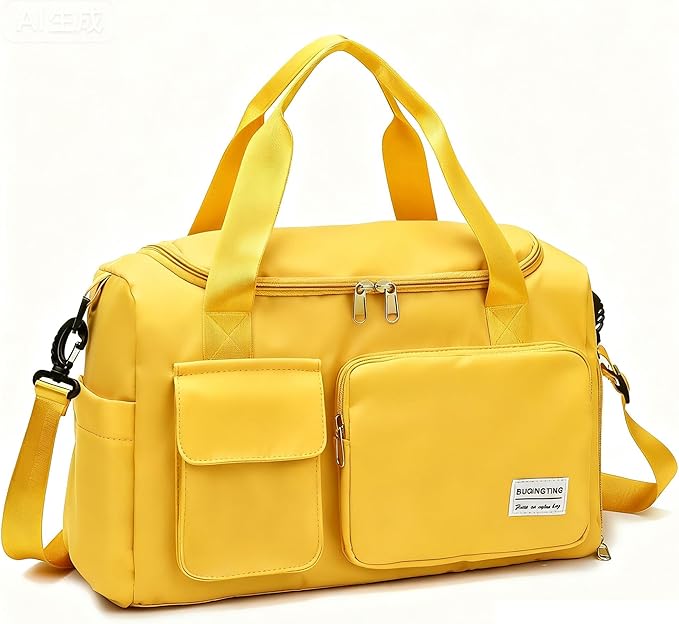 Small Gym Bag for Women, Travel Duffle Bag Carry On Weekender Bag with Shoe Compartment