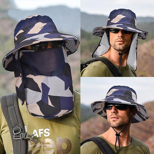 Sun Hats for Men Women Fishing Hat UPF 50+ Breathable Wide Brim Summer UV Protection Hat