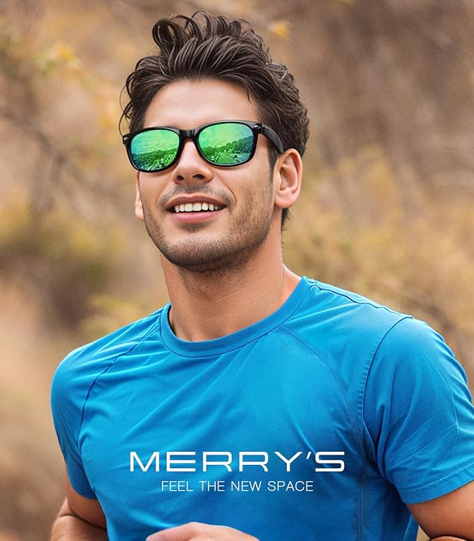 MERRY'S Polarized Unisex Shades Sunglasses for Men and Women Vintage Polarized Sun Glasses Mirror Lens