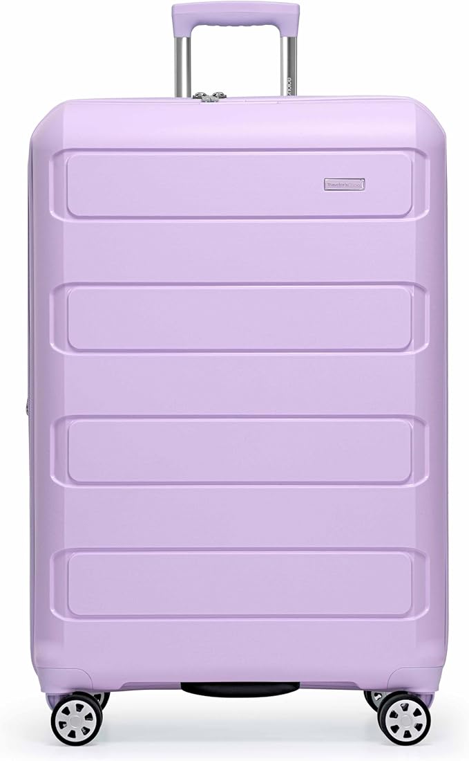 Traveler's Choice Pagosa Indestructible Hardshell Expandable Spinner Luggage, Lavender, 30-Inch Large