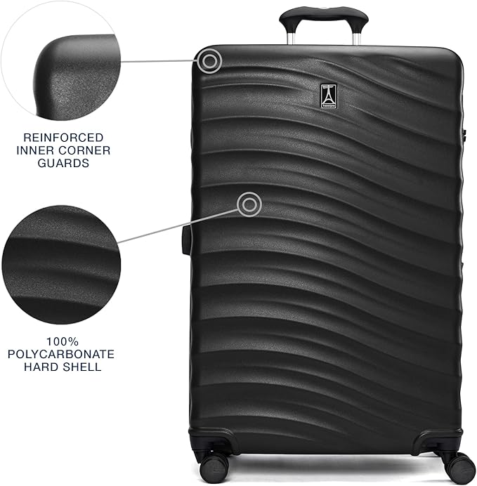 Travelpro Maxlite Air V2 Hardside Expandable Checked Luggage, 8 Spinner Wheels, Lightweight Hard Shell Suitcase, TSA lock, Black, Checked Large 28-Inch