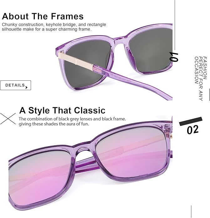SIPHEW Oversized Square Sunglasses for Women|Lightweight Fashion Sunglasses 100% UV400 Protection|Trendy Mirrored Shade