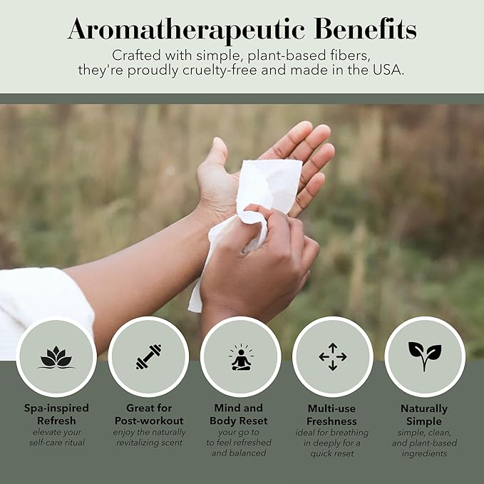 Herban Essentials - Eucalyptus Wipes & Towelettes - Essential Oil Wipes for Hands & Body - Travel Size Essentials and Toiletries - Natural, Individually Wrapped, Disposable & Moist Refresh (7 count)