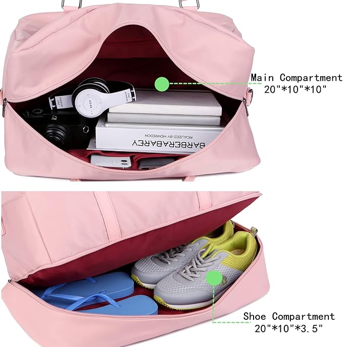 Baosha Vegan Leather Large Travel Duffel Tote Bag Carry On Weekender Overnight Bag With Shoe Compartment HB-38