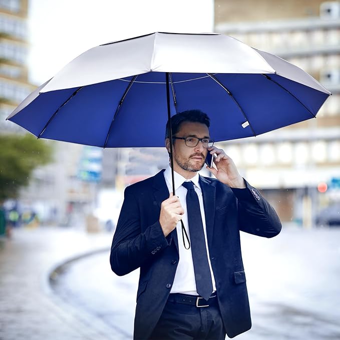 G4Free 42/46/54/62 Inch Large Golf Umbrella Compact Reverse Travel Umbrella 10 Ribs Windproof for Rain Double Canopy Automatic Open Close