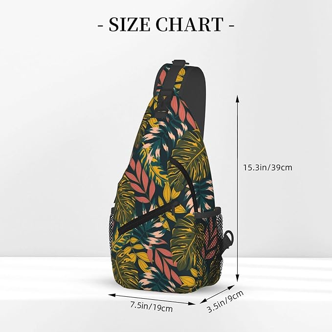 Hawaii Tropical Palm Sling Backpack Crossbody Bag Casual Chest Bags Travel Hiking Daypack Shoulder Bag for Women Men