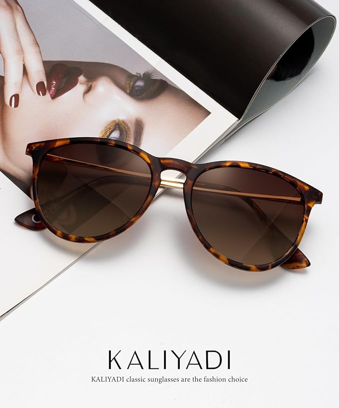 KALIYADI Sunglasses Womens Polarized Womens-Sunglasses: Trendy Sun Glasses with UV400 Retro Style for Party Beach Shopping