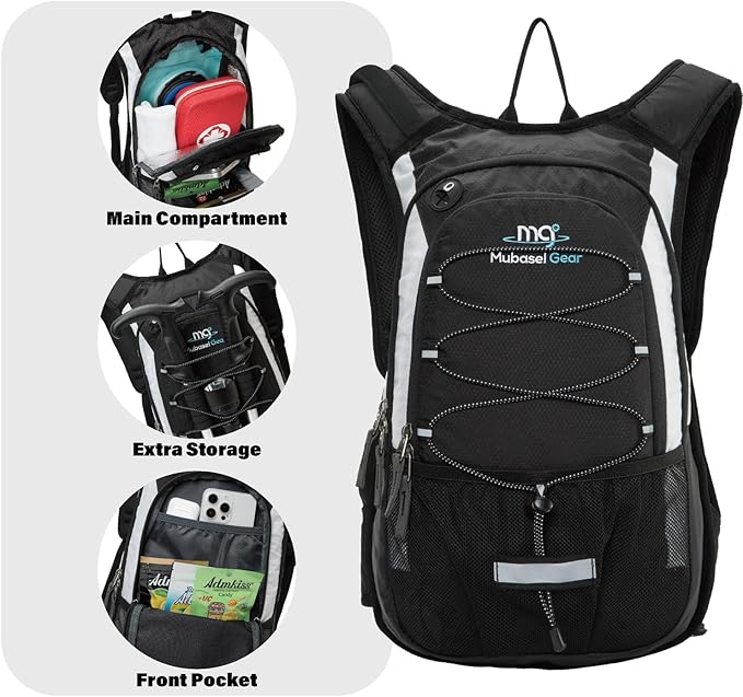 15L Insulated Hydration Backpack Pack with 2L Water Bladder Lightweight Hiking Backpack Bag for Women Men Daypack for Hiking Running Festival Camping Biking